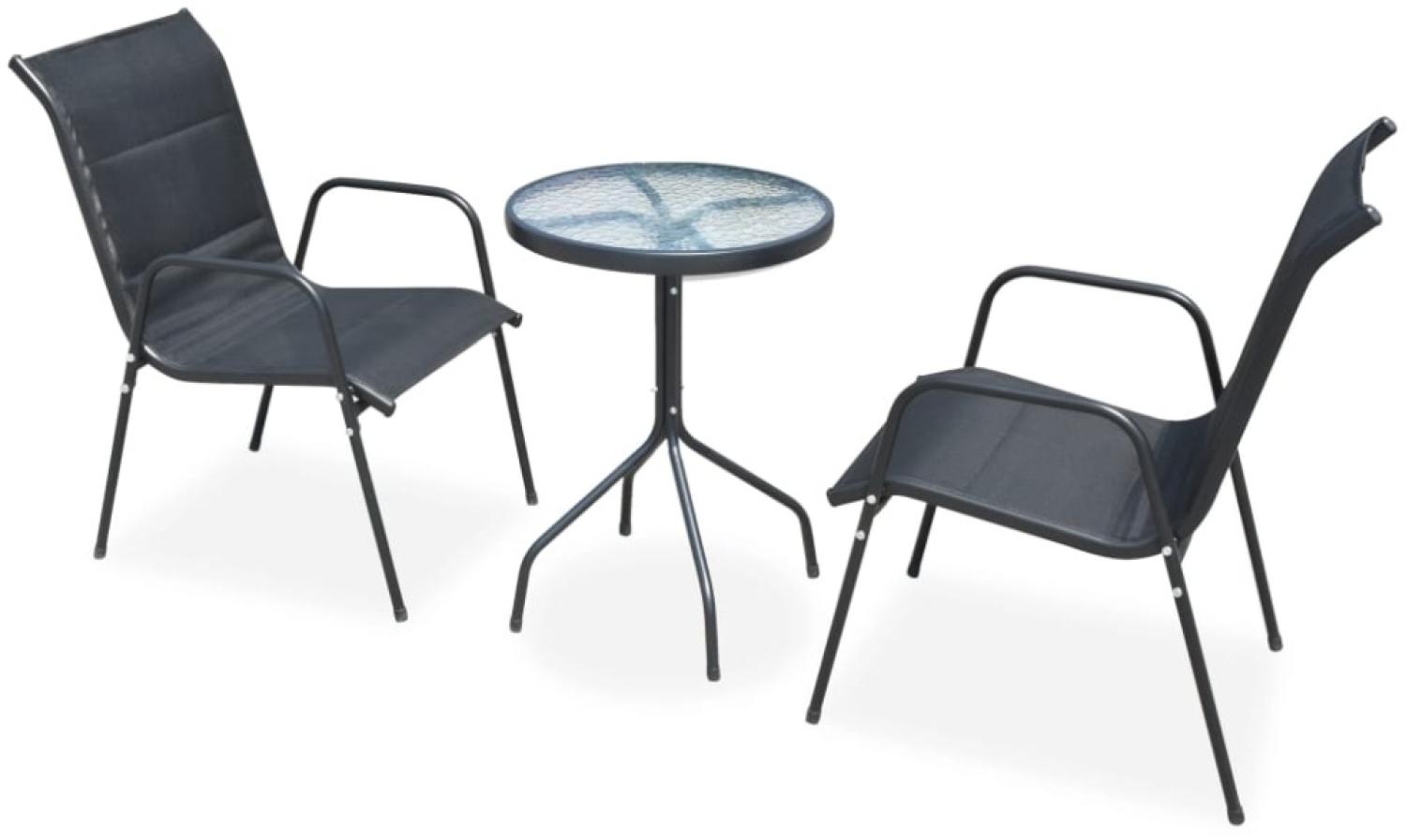 vidaXL 3-tlg. Bistro-Set Stahl Schwarz 43315 Bild 1