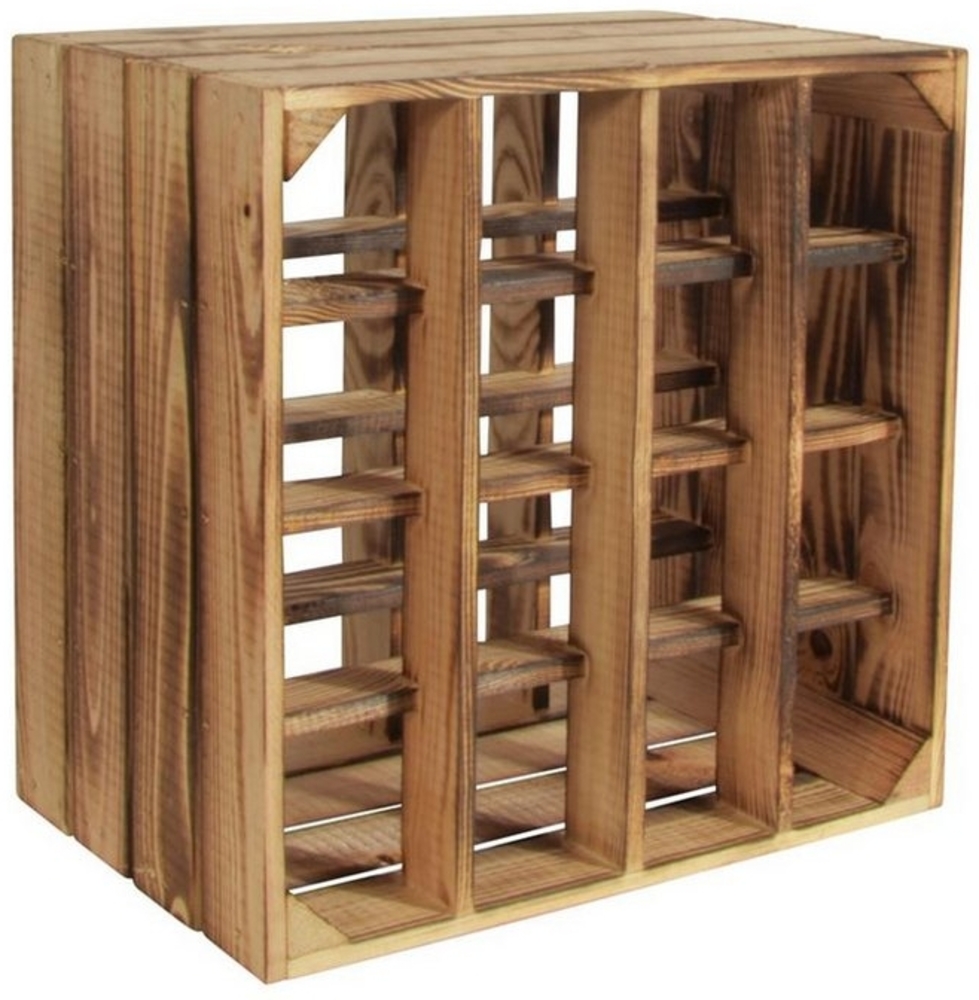 CHICCIE Weinregal Wino Flaschenregal aus Holz Geflammt + Regal, 1-tlg. Bild 1