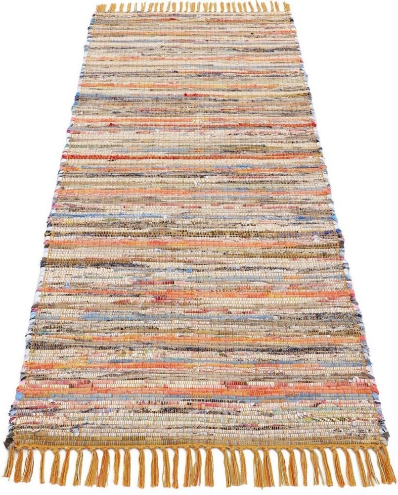 carpetfine Teppich Kelim Chindi, Wendeteppich, rechteckig, Höhe: 6 mm, handgewebt, Fleckerlteppich mit Fransen, auch vielen in Läufergrößen Bild 1