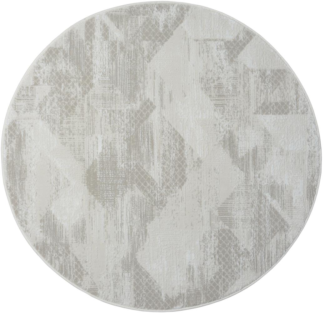 Teppich VIDA rund Creme-Grau 120 x 120 cm Bild 1