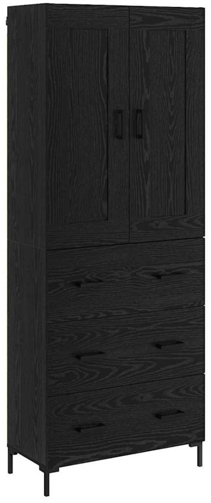 vidaXL Highboard 2 pcs Schwarz Eichen-Optik Holzwerkstoff 3416114 Bild 1