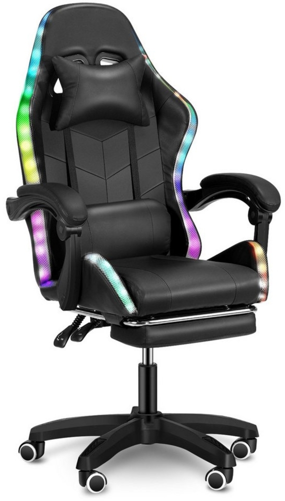 kehot Gaming-Stuhl LED Gaming Computerstuhl mit Fußstütze und Lendenkissen,Ergonomisch, mit Verstellbare Kopfstütze, Bürostuhl Stuhl 150 kg belastbarkeit Bild 1