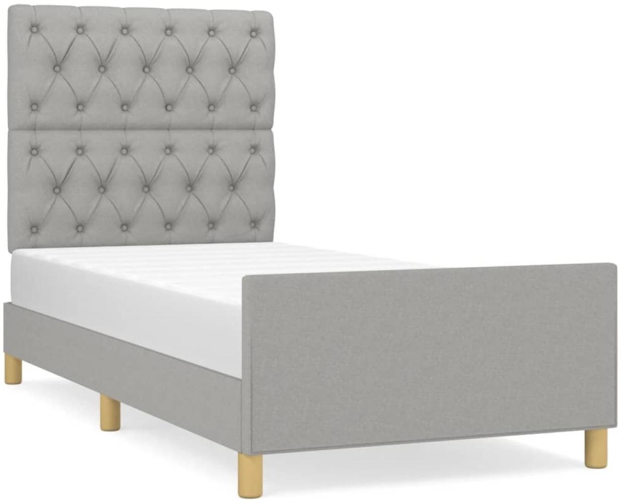 Einzelbett mit Kopfteil Stoff Hellgrau 80x200 cm [3125252] Bild 1