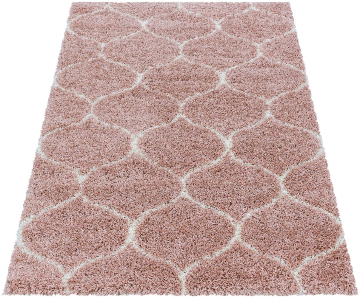 Runder Shaggy Teppich SALSA ROSE 200 X 200cm Bild 1