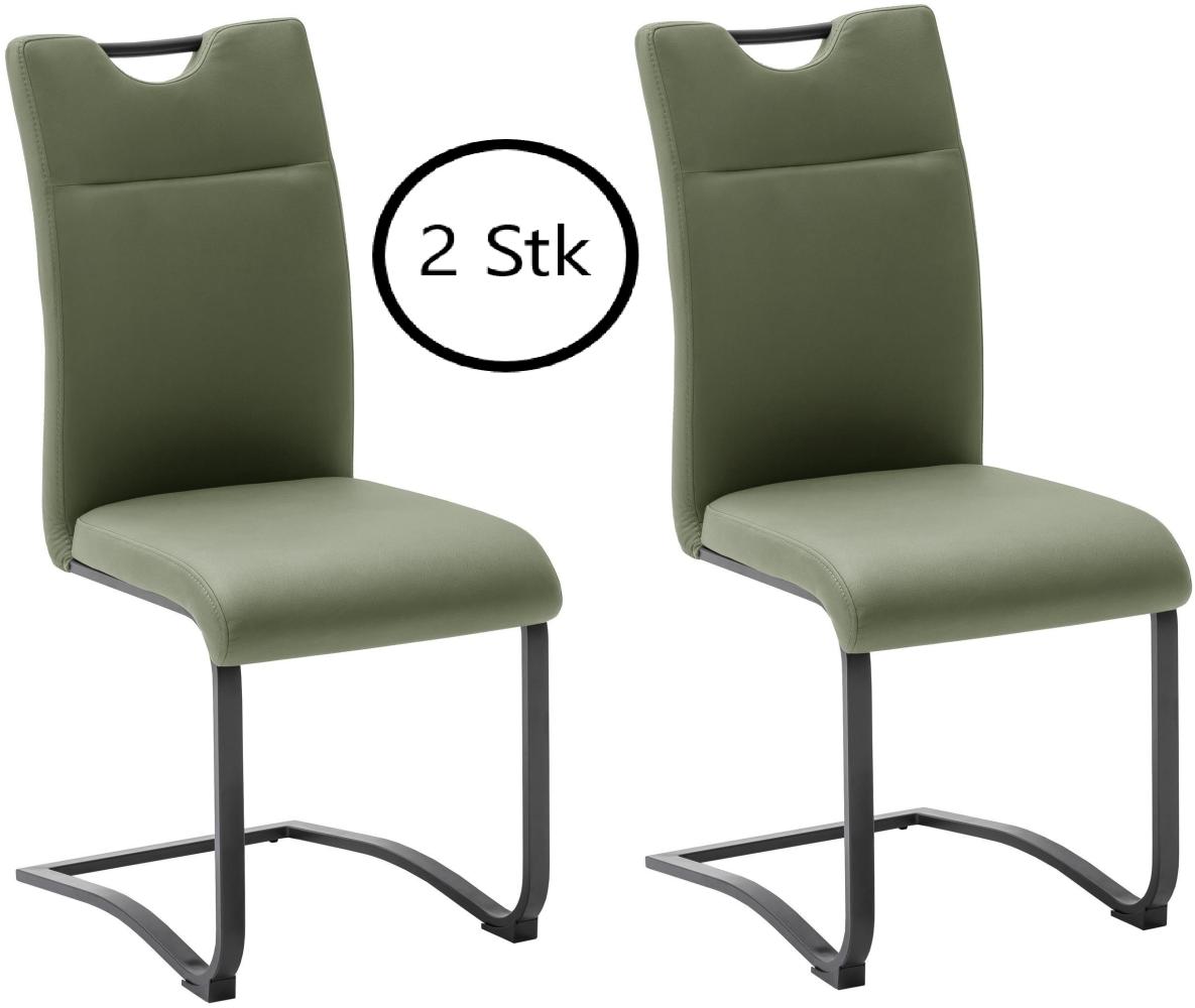 Esszimmerstuhl >Wichita< (2-er Set) in Olive aus Polyester - 45x102x60cm (BxHxT) Bild 1