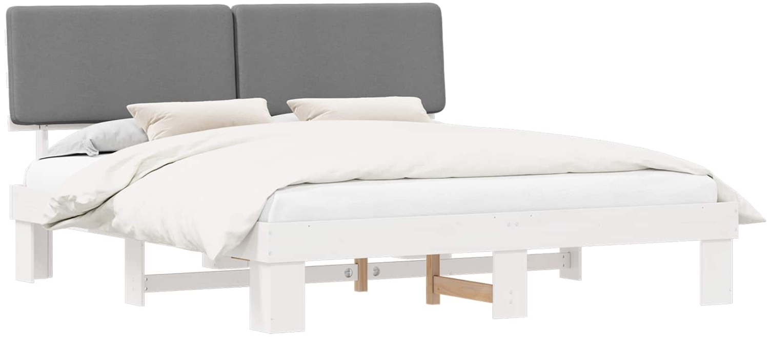 vidaXL Bettgestell mit gepolstertem Kopfteil Hellgrau 180 x 200 cm 3398083 Bild 1
