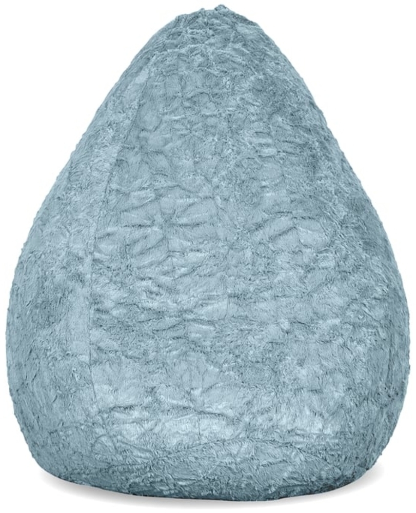 Lumaland 'Luxury Fluffy' Sitzsack, Webplüsch, Pastell Blau, 60 x 45 cm, 120 l Bild 1