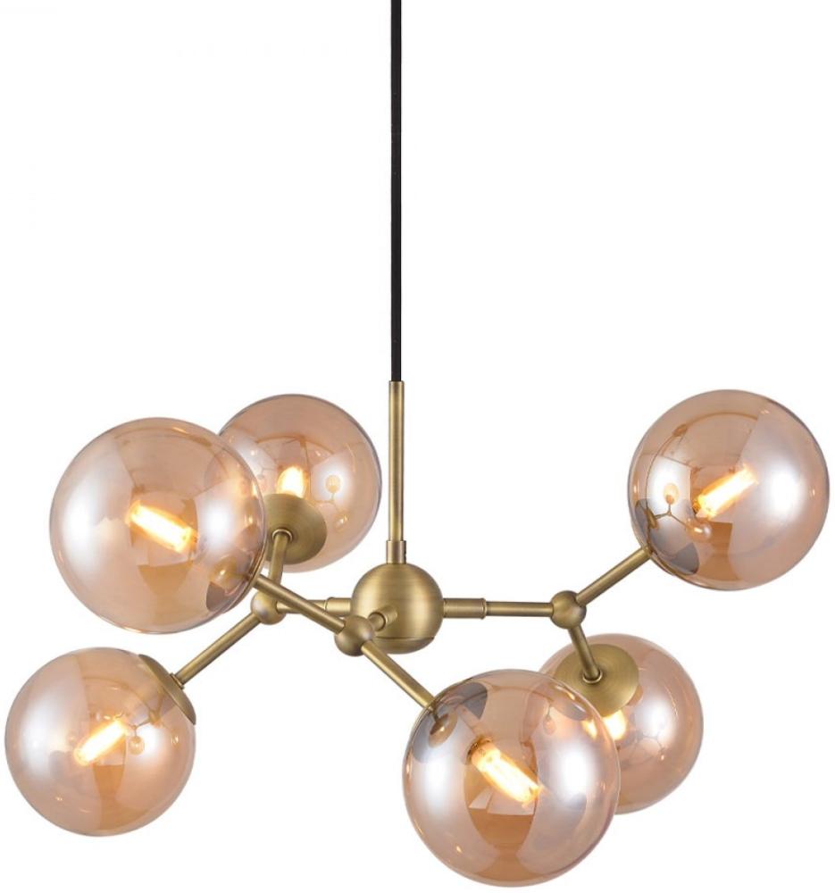 Halo Design No. 738830 LED Pendelleuchte ATOM by E. Patton Amber Messing 57cm Bild 1