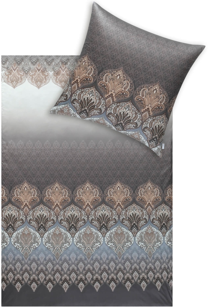 Estella Bettwäsche Sophia 6347 920 Anthrazit Mako Interlock Jersey 135 x 200 + 80 x 80 cm Bild 1