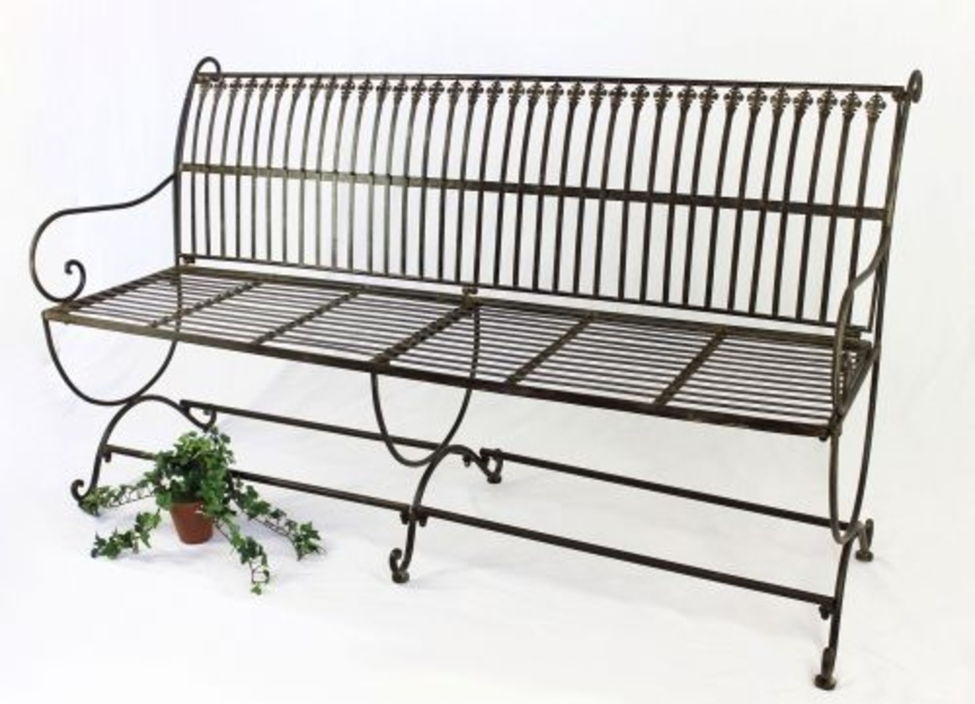 Bank Finca 063-JO 3-Sitzer aus Metall Gartenbank Sitzbank Baumbank 153cm Braun Bild 1