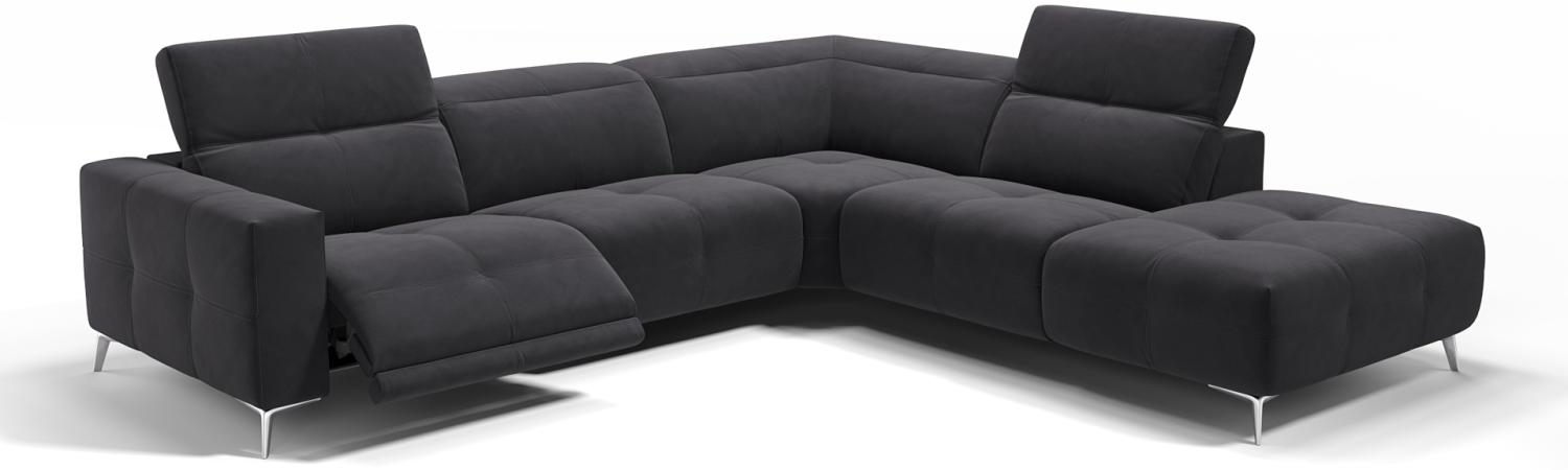 Sofanella Ecksofa MARBELLA Polsterecke Eckcouch Stoffsofa in Schwarz Bild 1