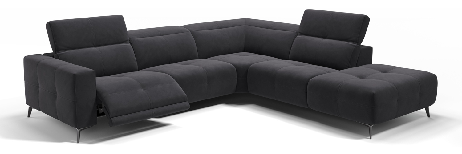 Sofanella Ecksofa MARBELLA Polsterecke Eckcouch Stoffsofa in Schwarz Bild 1