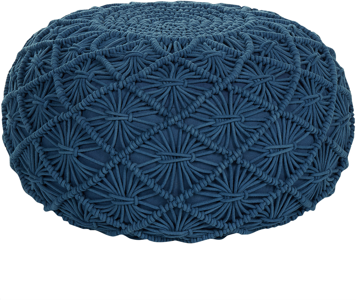 Pouf BERKANE Marineblau Baumwolle 50 cm 50 cm Bild 1