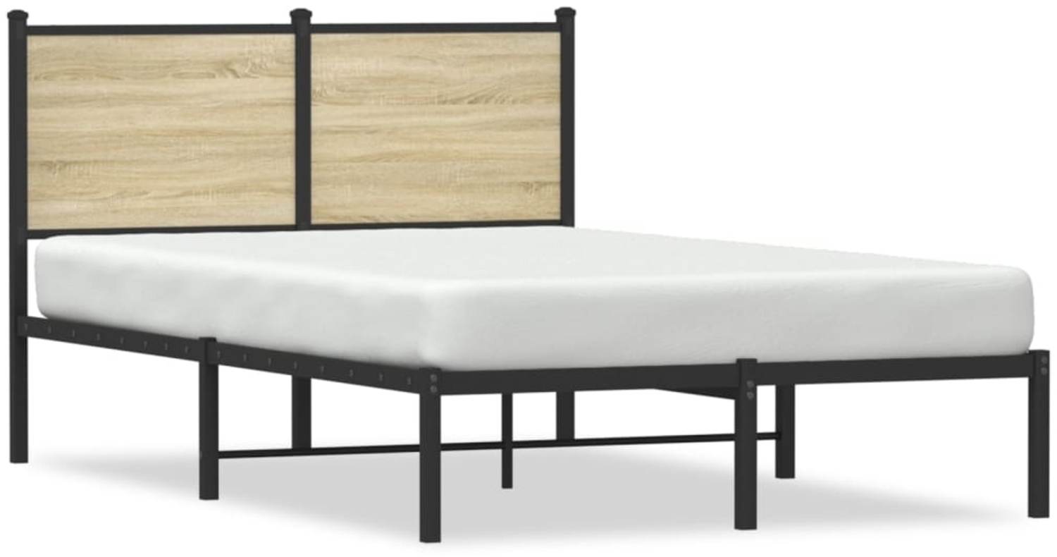 vidaXL Metallbett ohne Matratze Sonoma-Eiche 120x190 cm 4007713 Bild 1