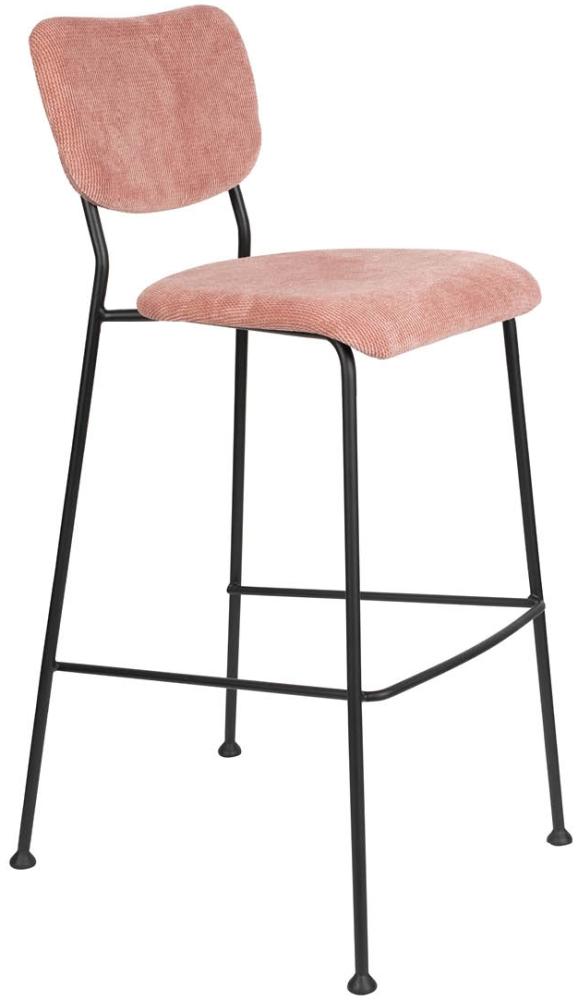Barhocker BENSON PINK von ZUIVER mit trendigen Cordstoff Bild 1