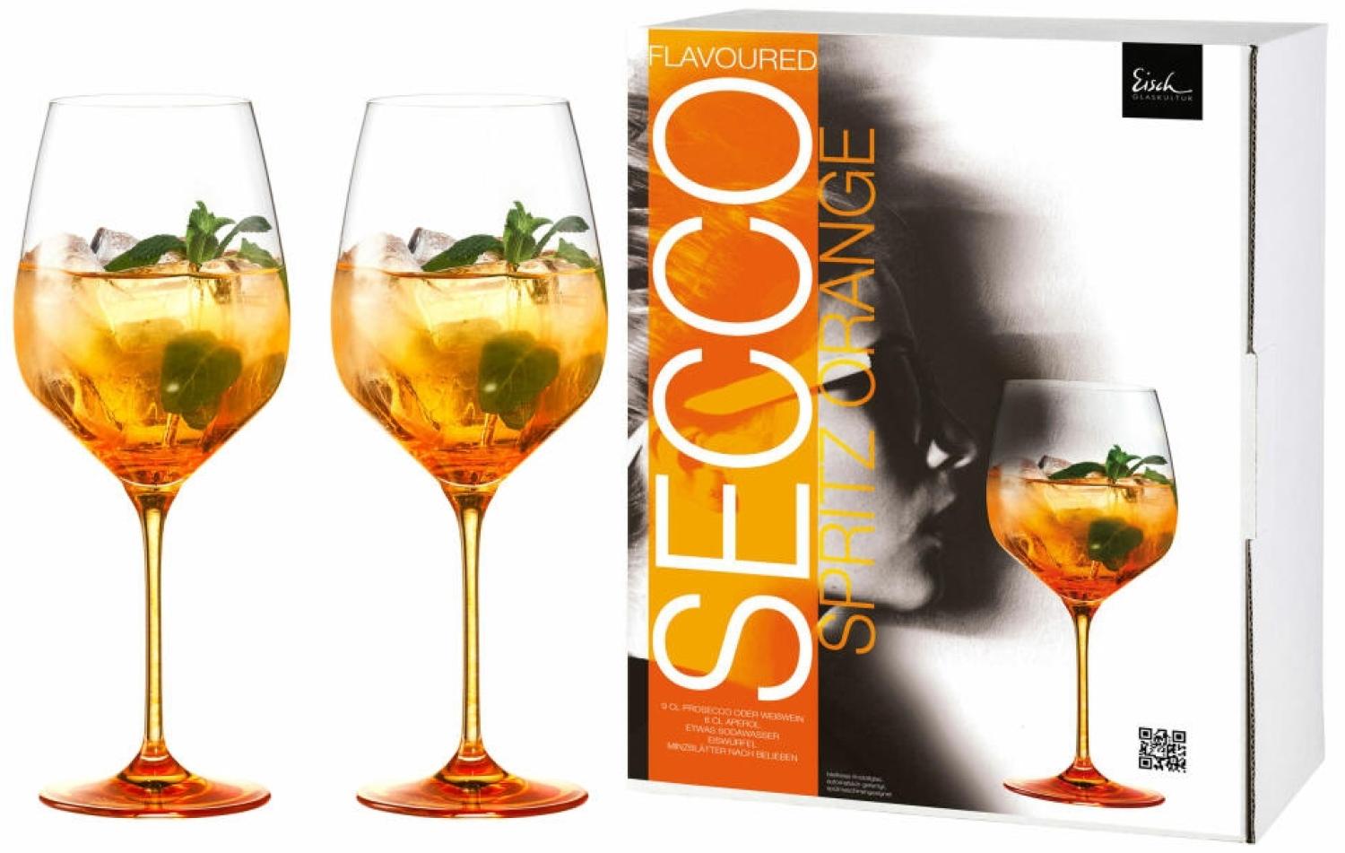 Eisch Spritz Glas 2er Set Secco Flavoured, Aperolglas, Aperitifglas, Kristallglas, Orange, 710 ml, 15053010 Bild 1