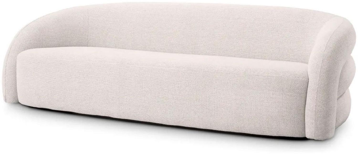 Casa Padrino Luxus Sofa Weiß / Schwarz 220 x 92 x H. 65 cm - Wohnzimmer Sofa - Hotel Sofa - Wohnzimmer Möbel - Hotel Möbel - Luxus Möbel - Luxus Einrichtung Bild 1