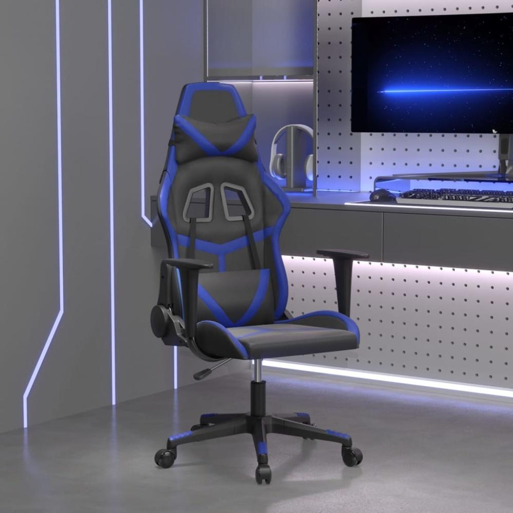 vidaXL Gaming-Stuhl Schwarz und Blau Kunstleder 3143665 Bild 1