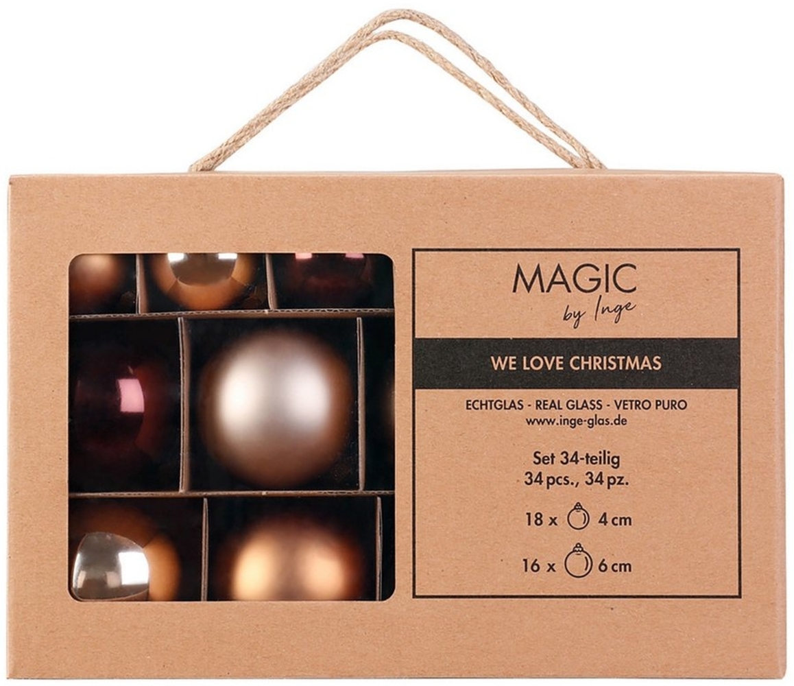 MAGIC by Inge Weihnachtsbaumkugel, Weihnachtskugeln Glas 4-6cm Mix 34er Set - Elegant Lounge Bild 1