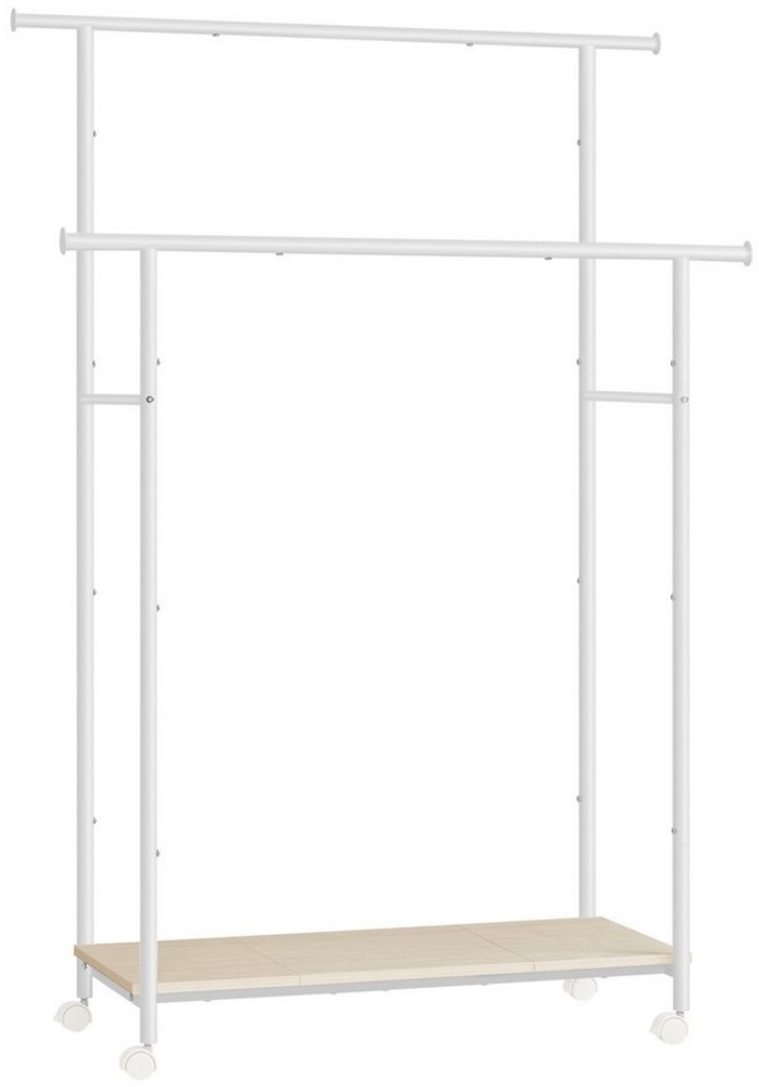 Songmics Kleiderständer, Kleiderstange mit Ablage bis 100 kg belastbar, Naturbeige-Wolkenweiß Bild 1