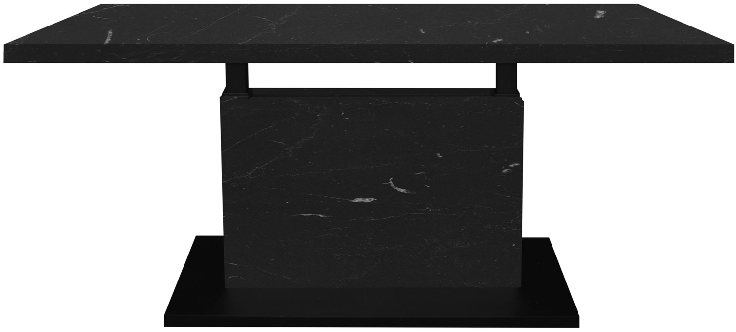 Couchtisch Höhenverstellbar Else 4 120x49x70 Holz Keramikoptik Schwarz Bild 1