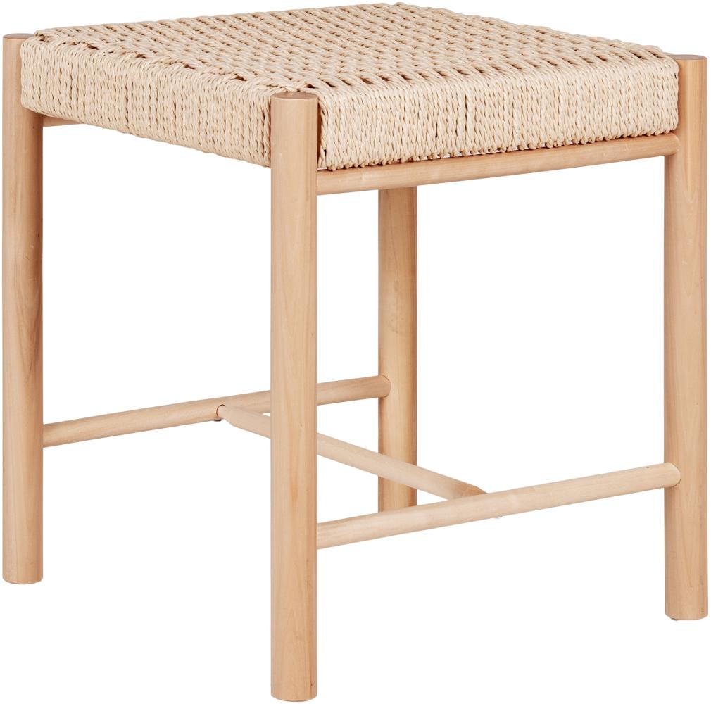 Hocker >Abano< in Natur, Massivholz - 42x46,5x42cm (BxHxT) Bild 1