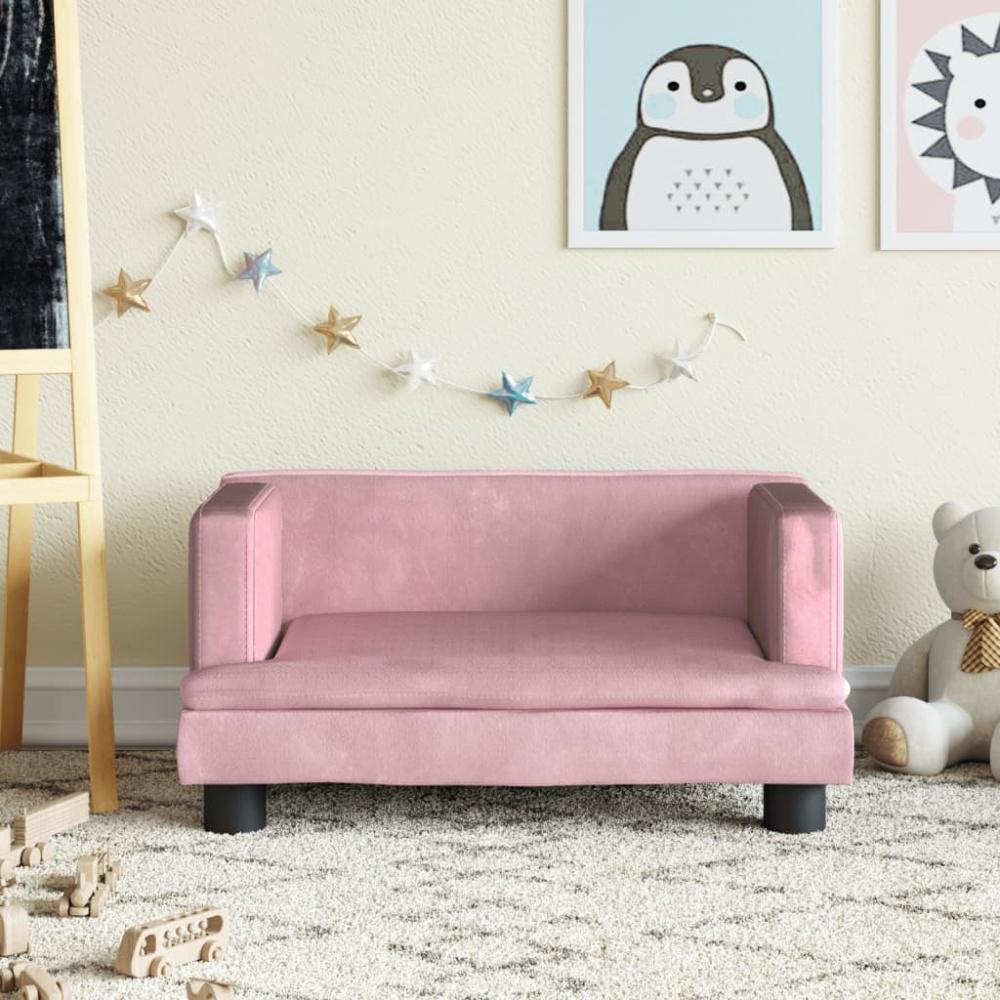 vidaXL Kindersofa Rosa 60x40x30 cm Samt Bild 1