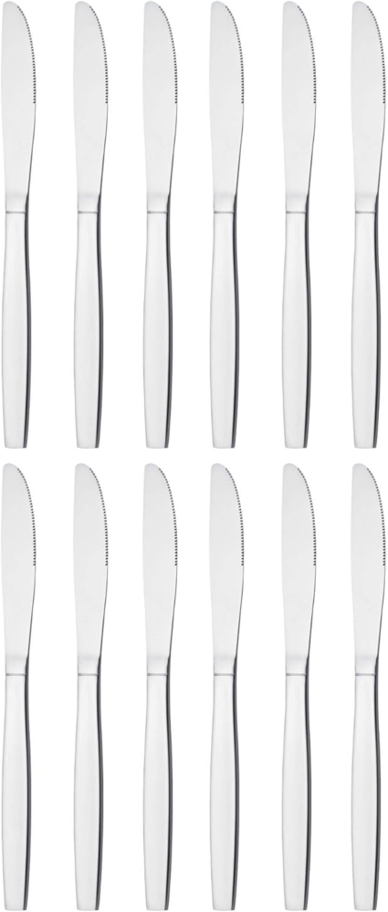 Edelstahl-Besteckset, 12-teiliges Messerset, Menümesser mit polierter Klinge, spülmaschinenfest Bild 1
