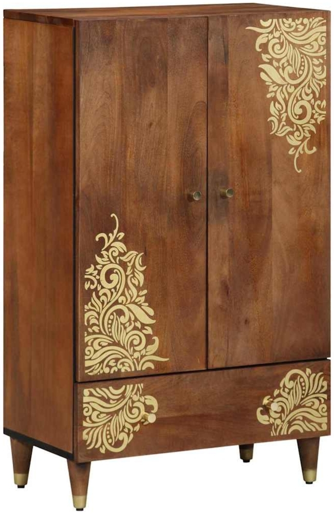 vidaXL Highboard mit Regal Braun 60 x 33 x 100 cm Massivholz Mango 4018766 Bild 1