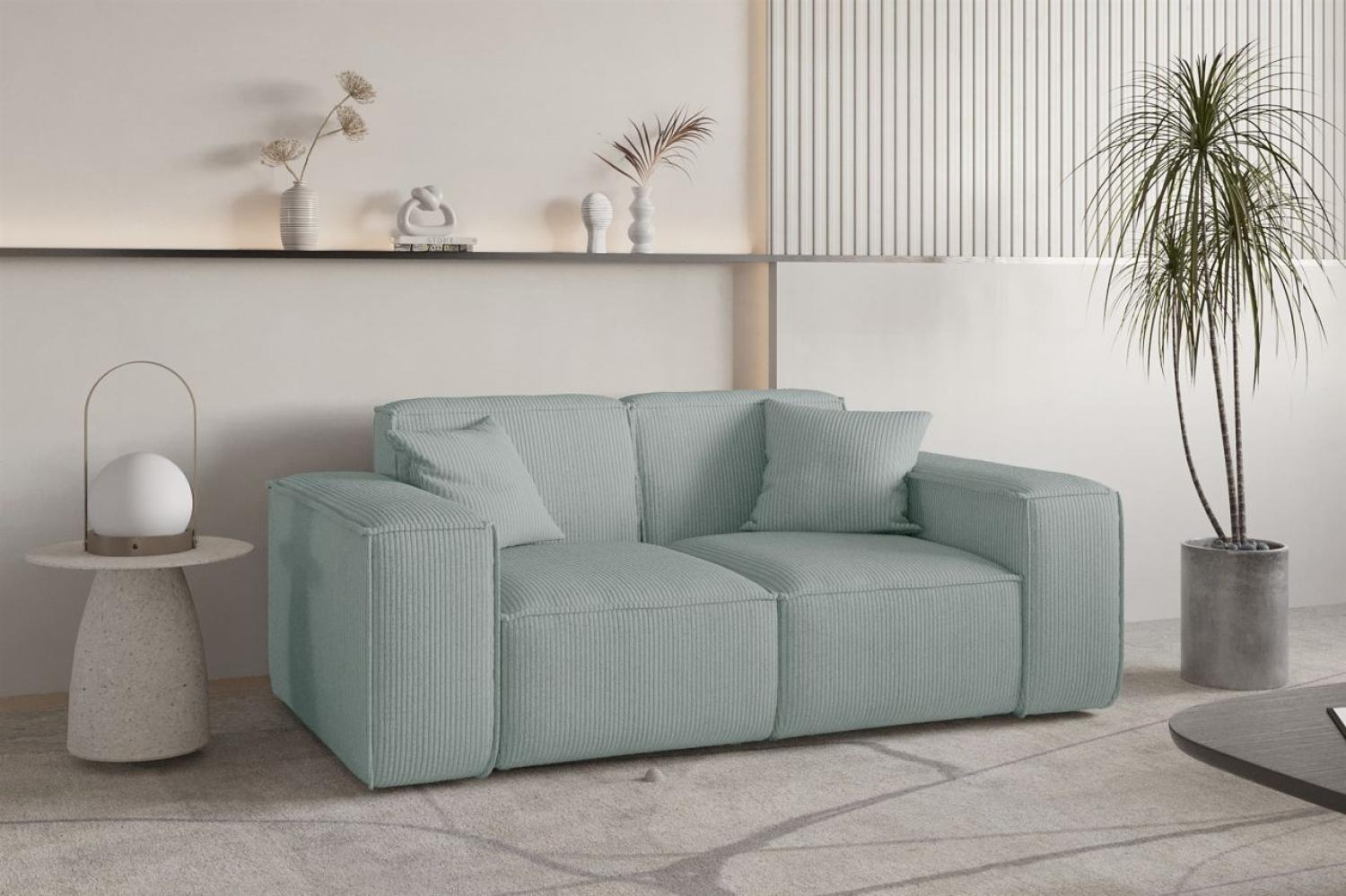 Sofa Designersofa CELES PREMIUM 2-Sitzer in Stoff Scala Saphirblau Bild 1