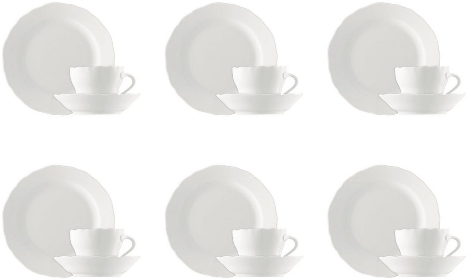 Hutschenreuther Kaffeeservice Kaffeeset 18-tlg. - MARIA THERESIA Weiß - 1 Set (18-tlg), 6 Personen, Porzellan, Porzellan, spülmaschinenfest, mikrowellengeeignet Bild 1