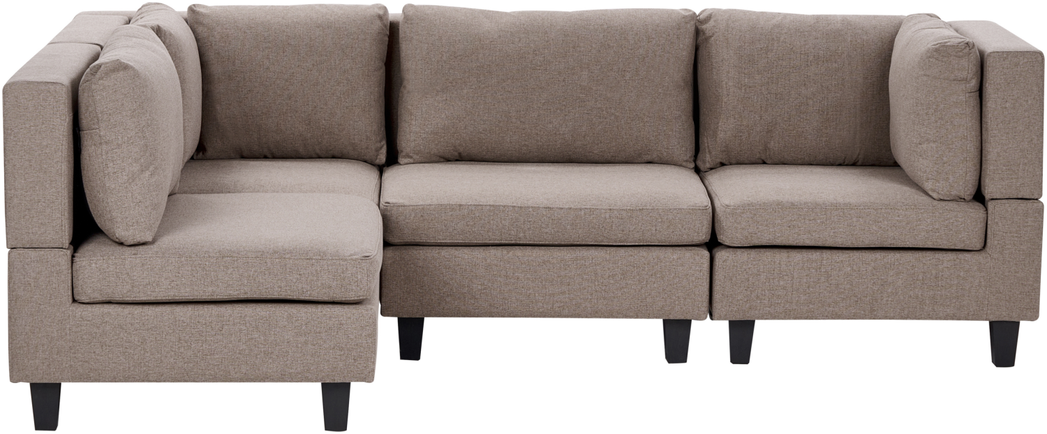 Beliani 'Unstad' Sofa, Braun, Stoff, 72 x 152 x 228 cm, ohne Ottomane, Rechts Bild 1