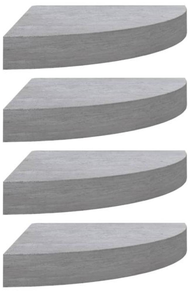 vidaXL Eck-Schweberegale 4 Stk. Betongrau 35x35x3,8 cm MDF 326644 Bild 1