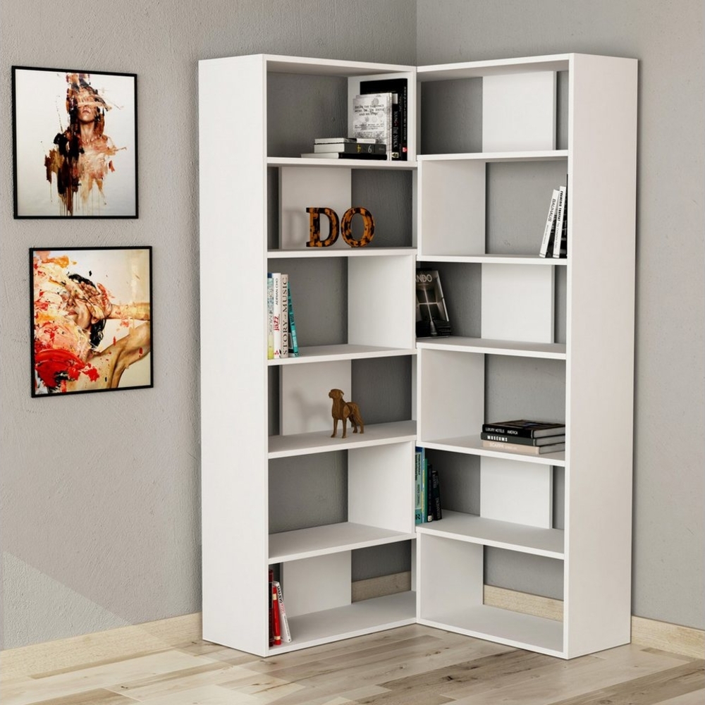 Decortie Bücherregal Molly, Modernes Bücherregal,Eck, Display Unit No. 4, 29,6 x 93,6 x 178,6 cm Bild 1