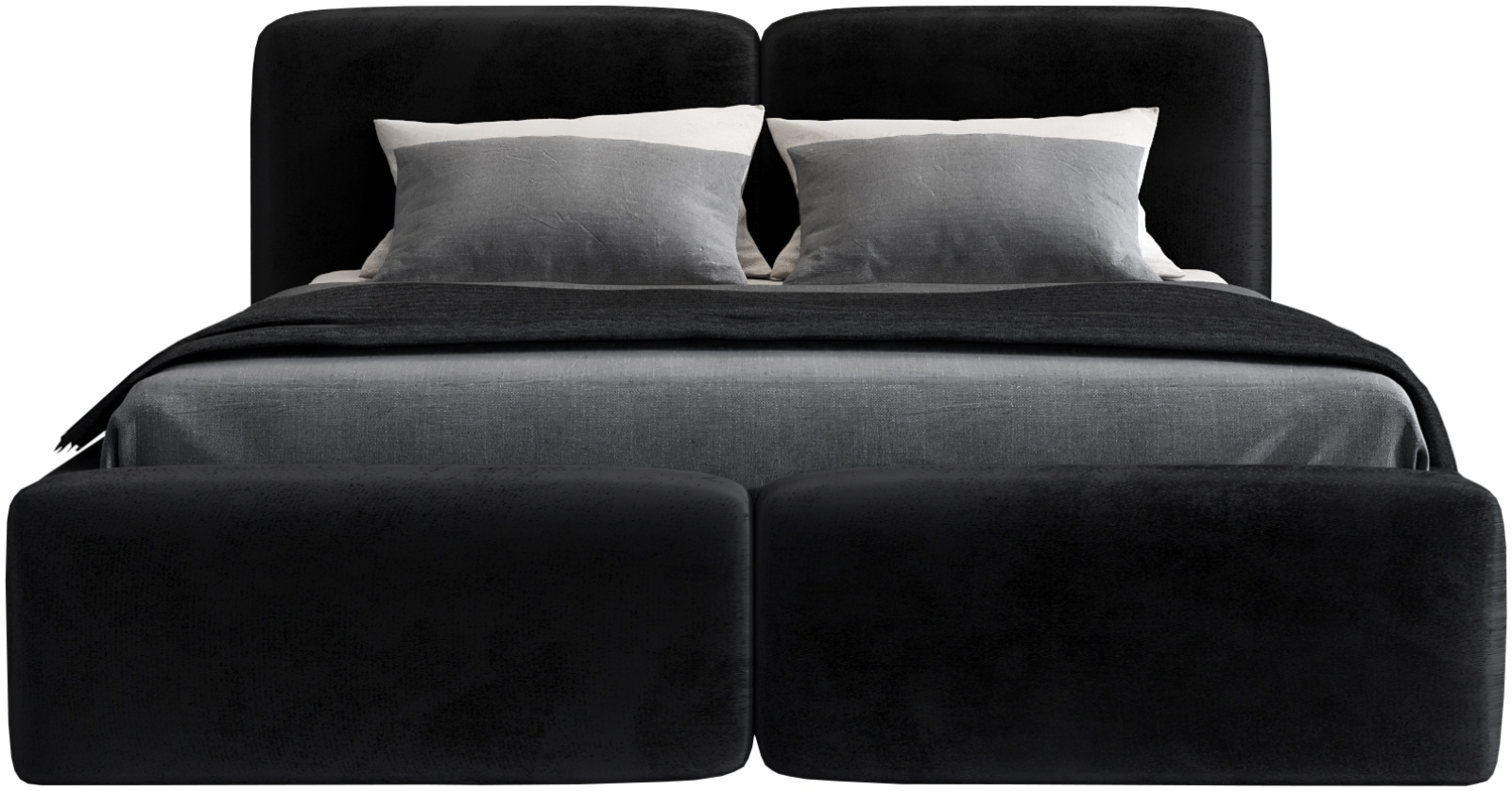 Polsterbett OLKE 120x200 ohne Matratze mit Bettkasten und Lattenrost. Farbe: Schwarz 20 Bild 1