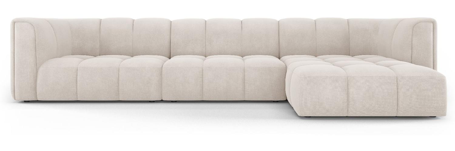 Micadoni Modulares Ecksofa Serena 5-Sitzer Strukturierter Stoff, Beige, Rechts Bild 1