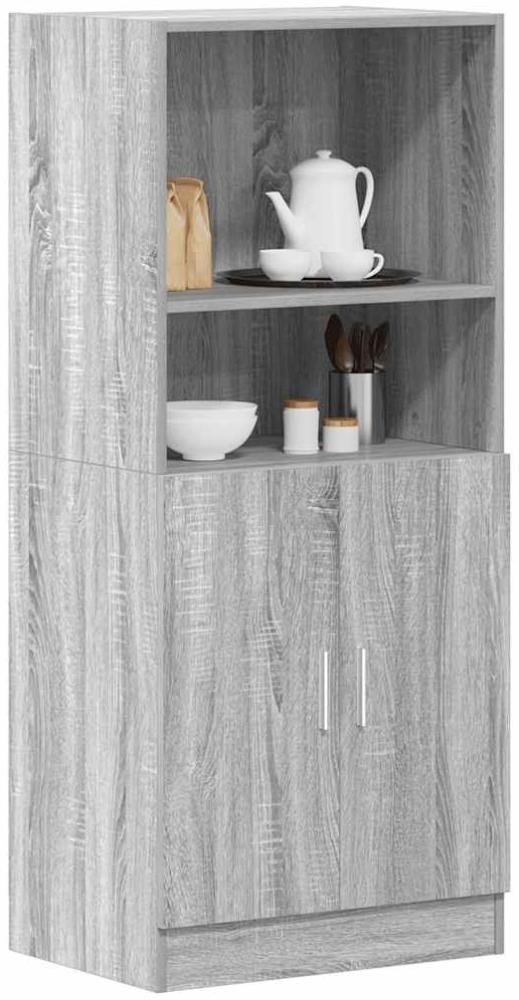 vidaXL Küchenschrank Grau Sonoma 57x41,5x131,5 cm Holzwerkstoff 860126 Bild 1