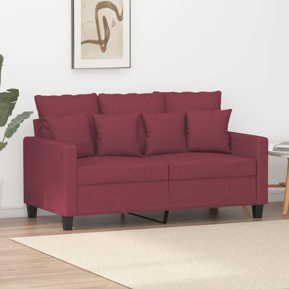 vidaXL 2-Sitzer-Sofa Weinrot 120 cm Stoff Bild 1