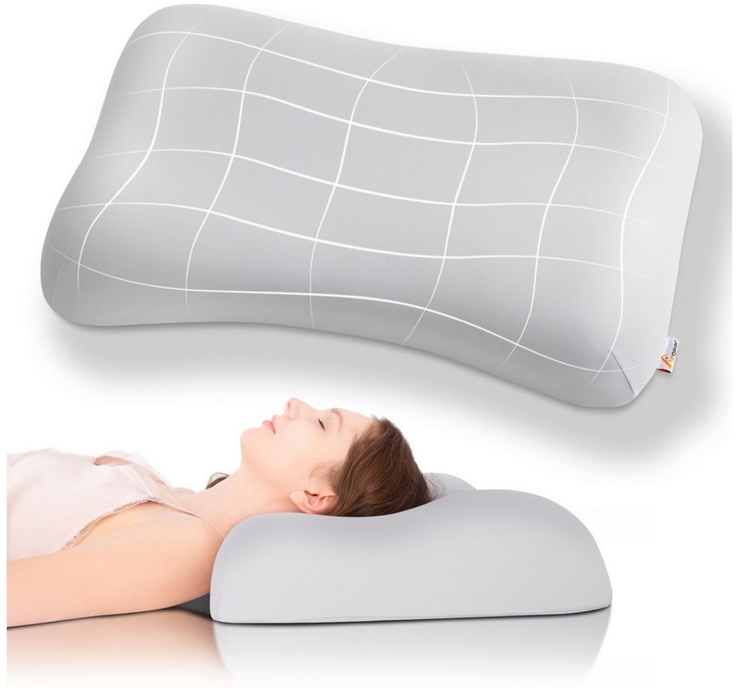 Elegear Nackenstützkissen 60X40cm Kopfkissen aus Memory Schaum, Schlafkissen Ergonomisches, Füllung: 100 % Memory-Schaum, Bezug: Maschinenwaschbar, Rückenschläfer, Seitenschläfer, Bauchschläfer, Höhenverstellbares Nackenstützkissen gegen Nackenschmerzen Bild 1