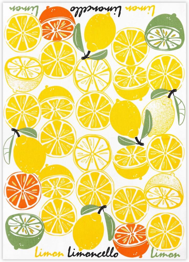 Kracht Küchen Textilien Limoncello|Halbleinen Küchentuch bedruckt 50x70 cm bunt 3er Pack Bild 1