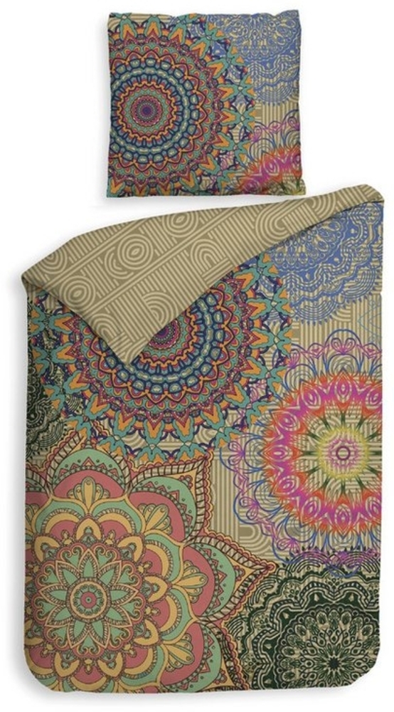 ZO HOME Bettwäsche ZO!Home, Renforcé, 2 teilig, bunte Mandalas auf gelbem Hintergrund Bild 1