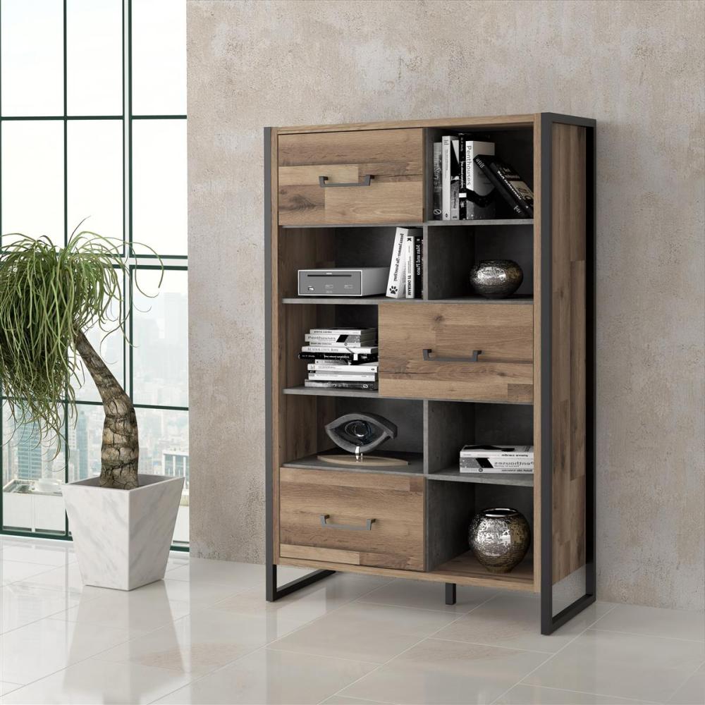 Aktenschrank >Husum II< in Schwarz - 94,1x151,5x41,5cm (BxHxT) Bild 1