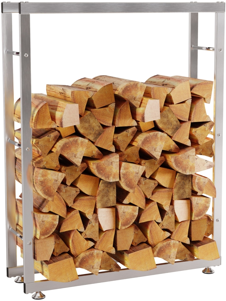 CLP Kaminholzständer Keri V2 Edelstahl,edelstahl 25x80x125 cm Bild 1