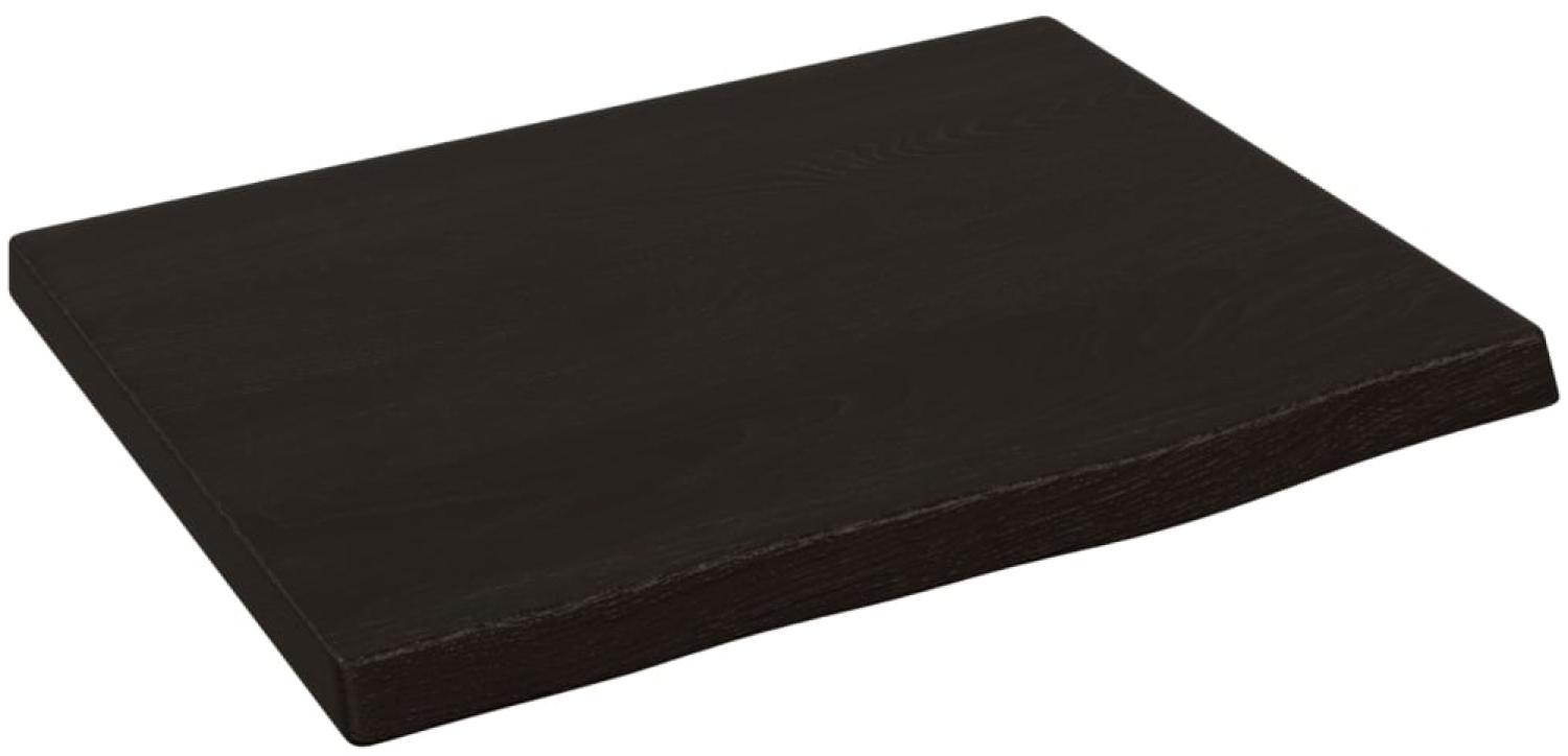 vidaXL Wandregal Dunkelbraun 40x30x2 cm Massivholz Eiche Behandelt 363746 Bild 1