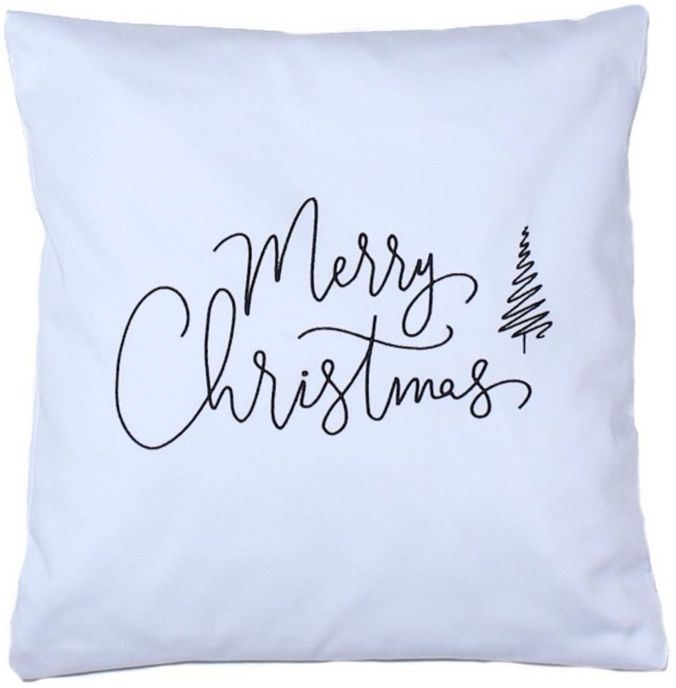 Primawela Kissenbezug Weihnachten bestickt minimalistisch Christmas-Merry Christmas Bild 1