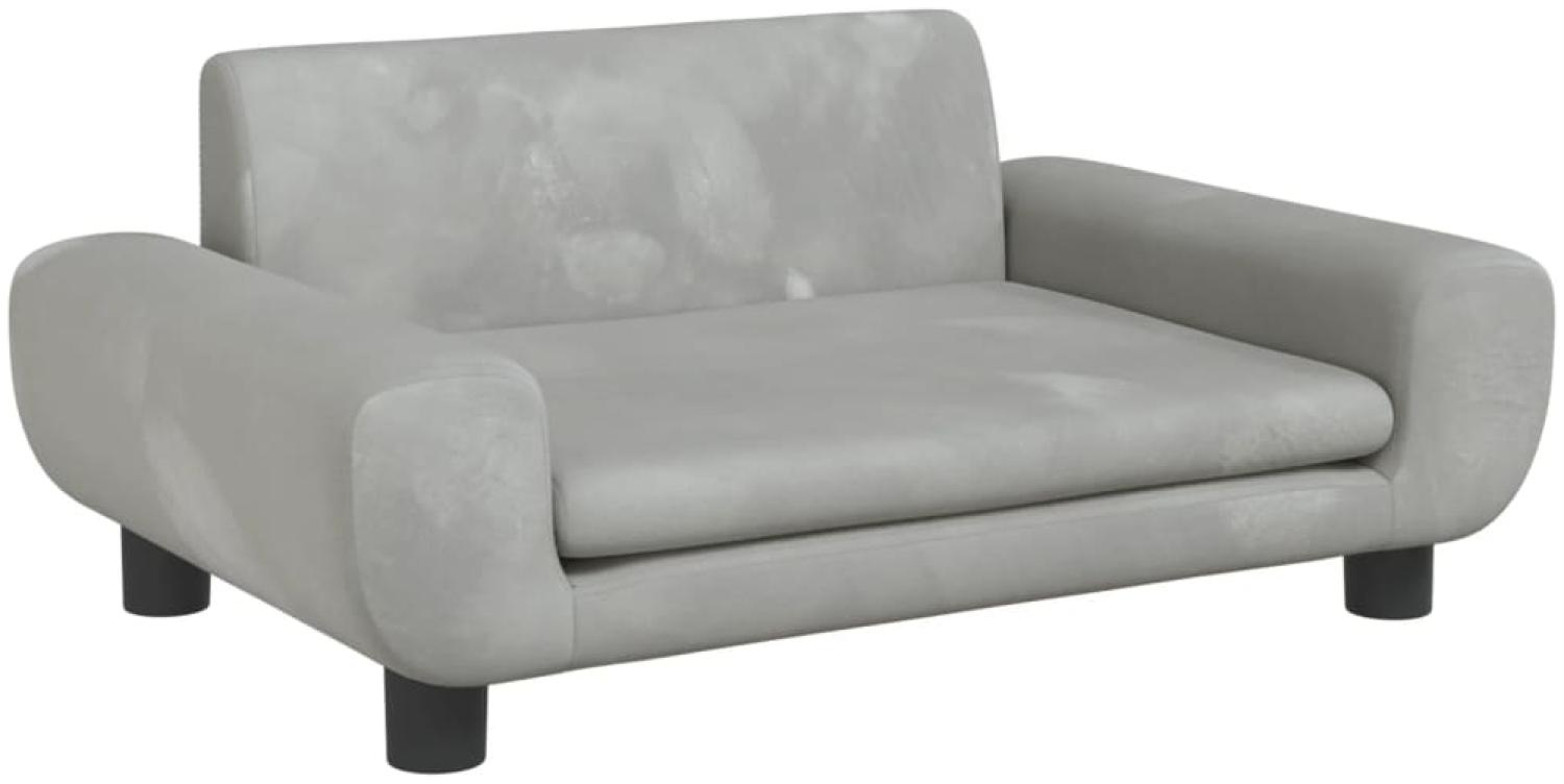 vidaXL Kindersofa Hellgrau 70x45x33 cm Samt 3196387 Bild 1