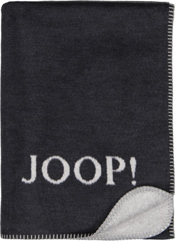 JOOP! Plaid / Decke MELANGE Doubleface Anthraz. -Silber 150x200 cm Bild 1