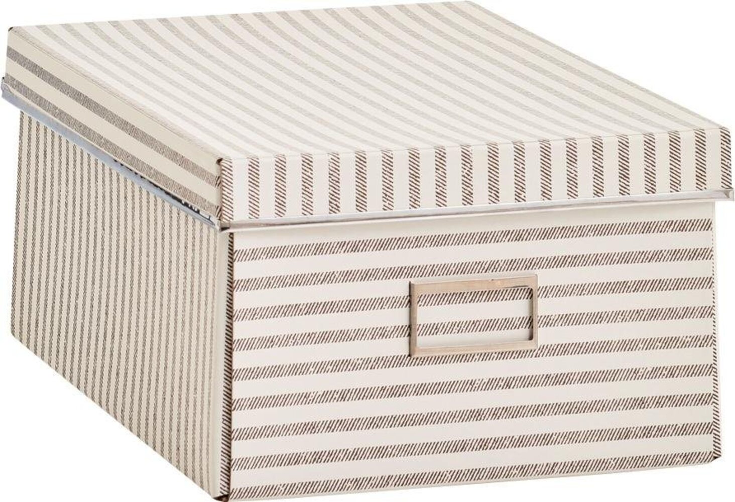 Zeller Present Aufbewahrungsbox Stripes, Pappe, beige Bild 1