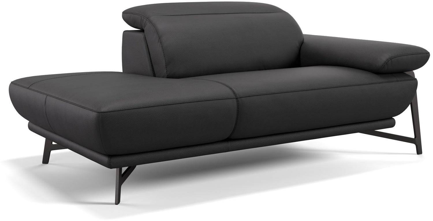 Sofanella Leder Chaiselounge BIANCO in Schwarz Bild 1