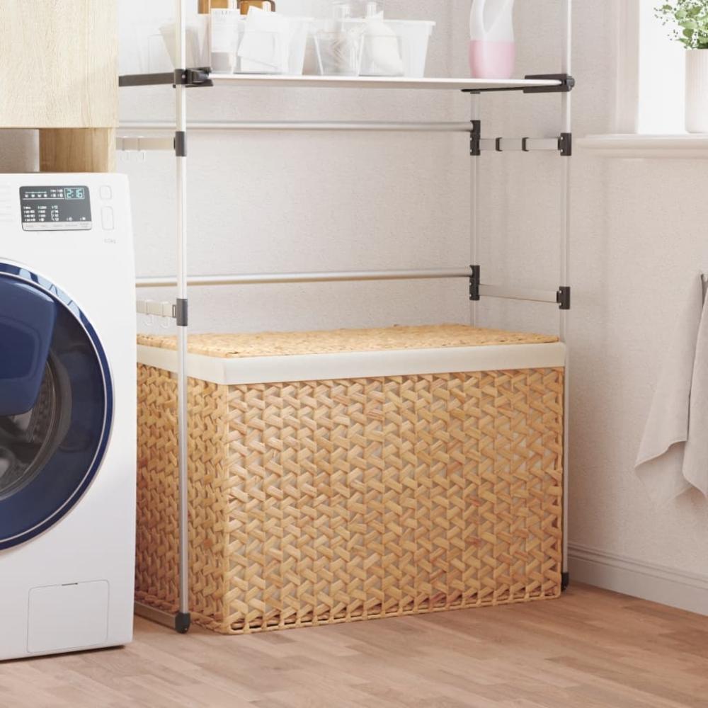 vidaXL Wäschekorb mit 3 Fächern 75x42,5x52 cm Wasserhyazinthe 355184 Bild 1